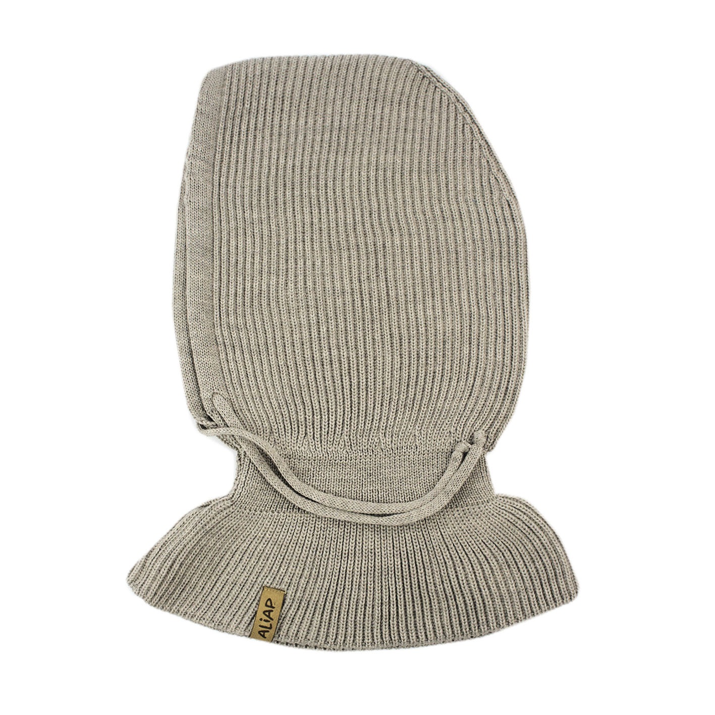Aliap Czapka dziecięca kominiarka 100% wełna merino 2-6 lat Beż balaclava