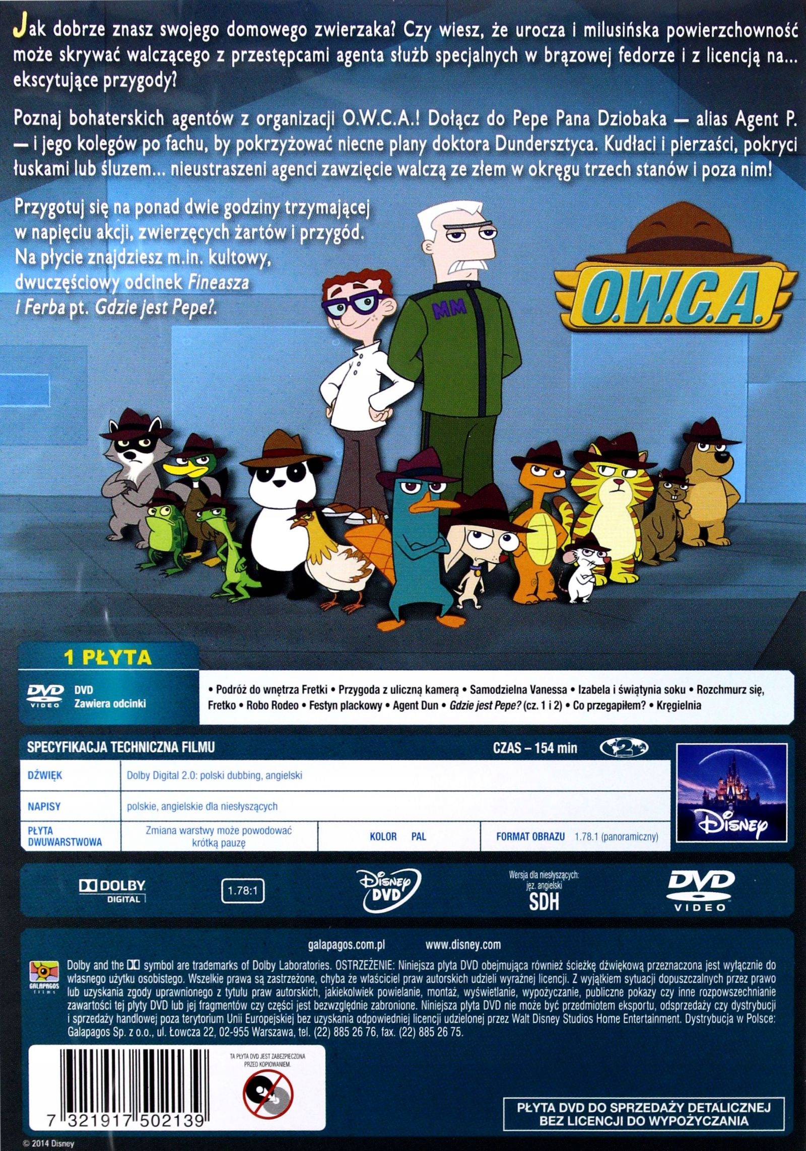 FINEASZ I FERB: AGENT ZWIERZAK (DVD) Gatunek dla dzieci