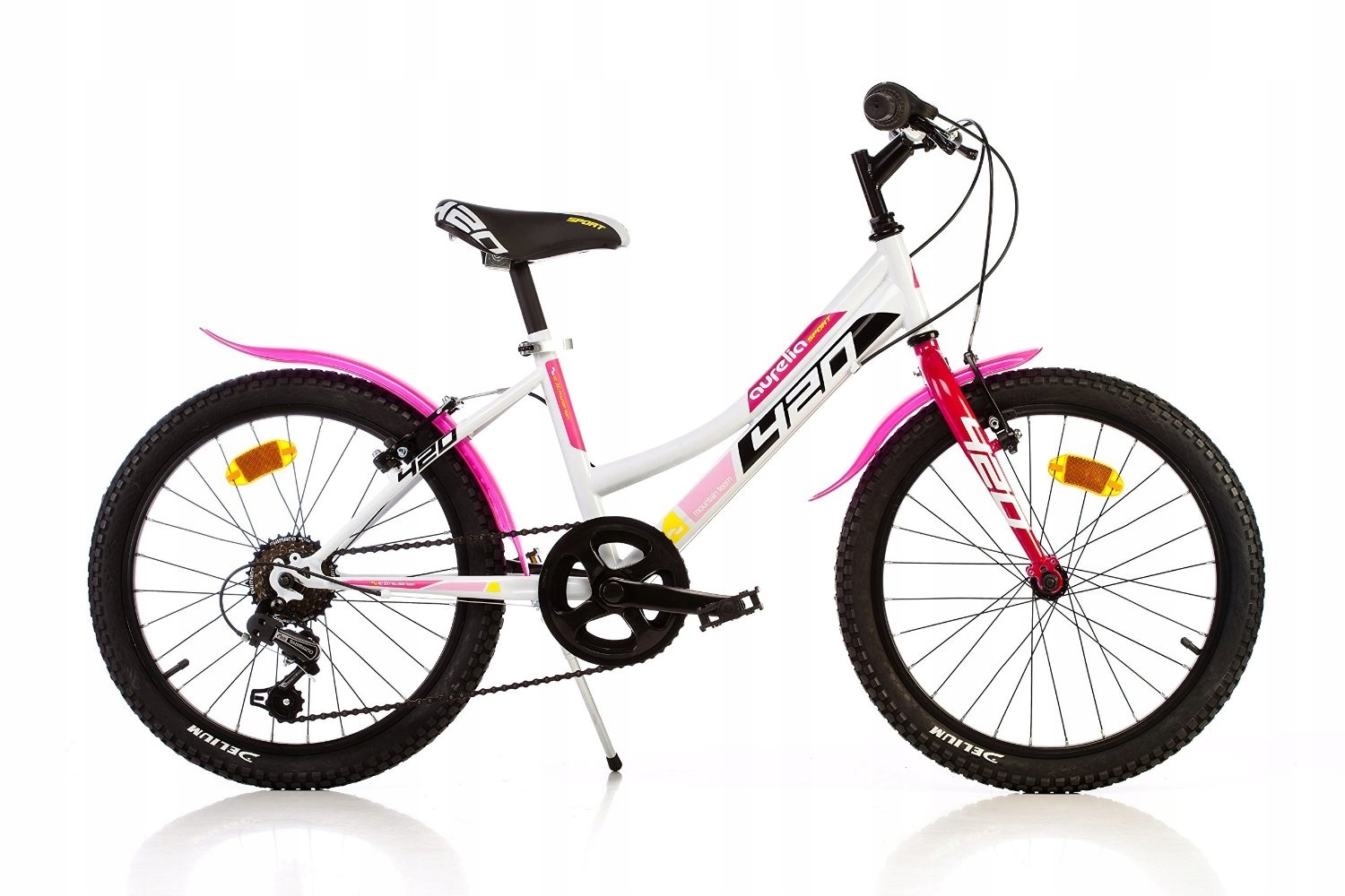 Rower młodzieżowy Dino 20" biało-różowy