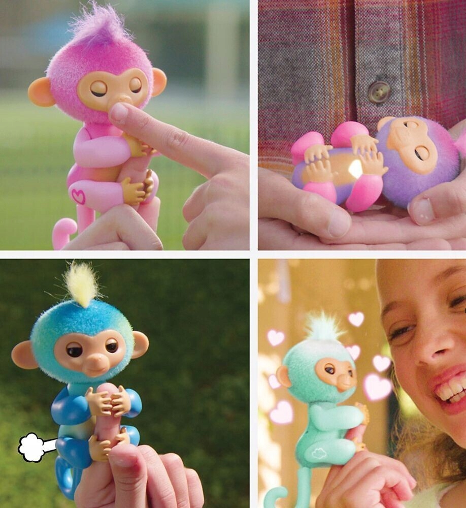 FINGERLINGS INTERAKTYWNA MAŁPKA NA PALEC AVA ZIELONA ZABAWKA DZIECKO Materiał plastik