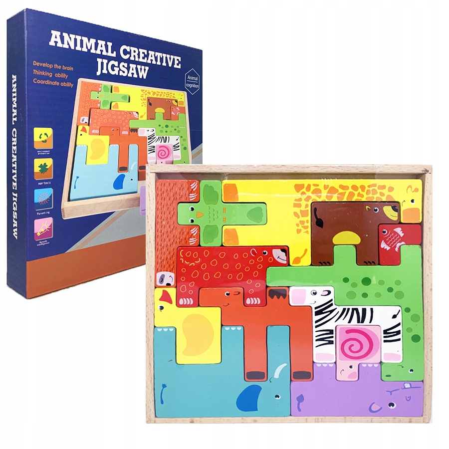 

Puzzle Drewniana Układanka Logiczna Montessori