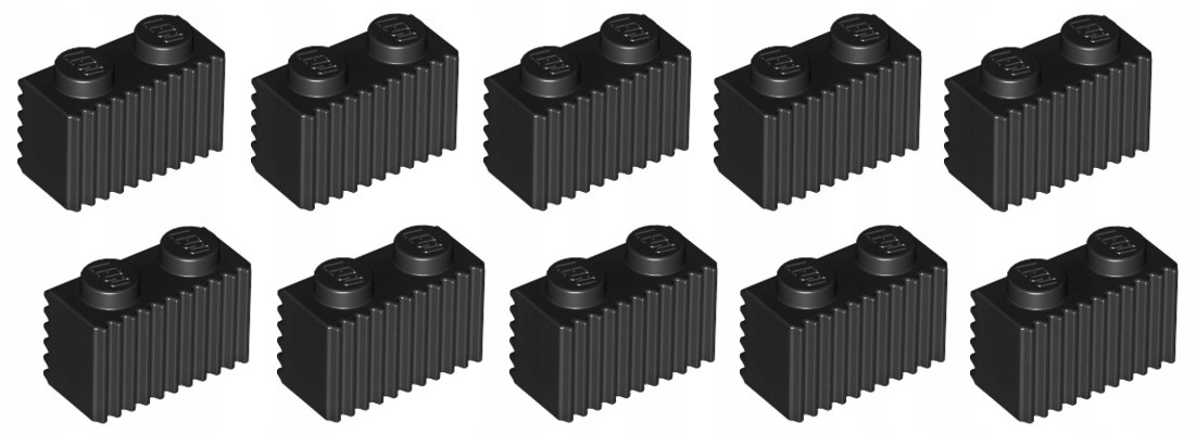 

Lego cegła karbowana 1x2 czarna 10 szt 2877