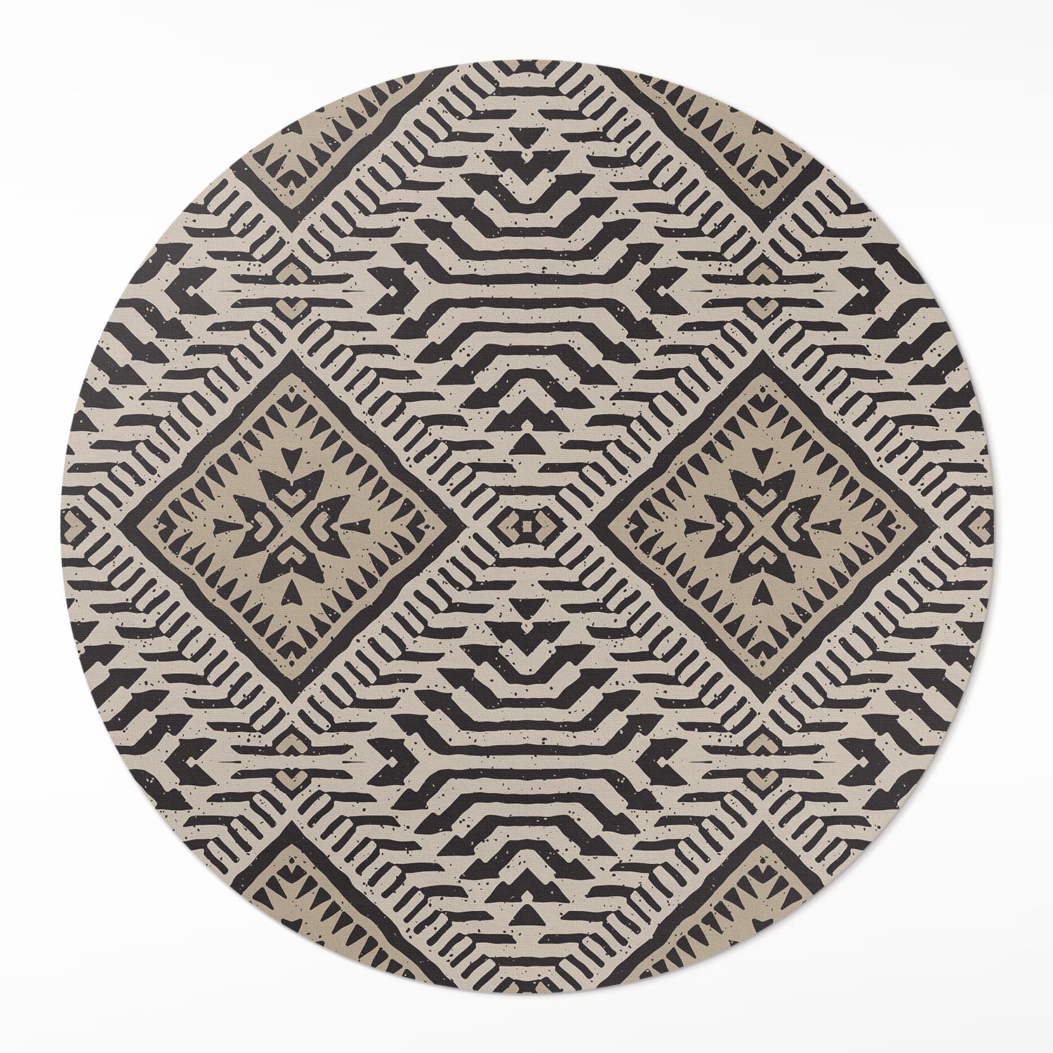 Okrúhly Pvc koberec Do Obývačky Indický dizajn boho ornamenty ⌀ 120 cm