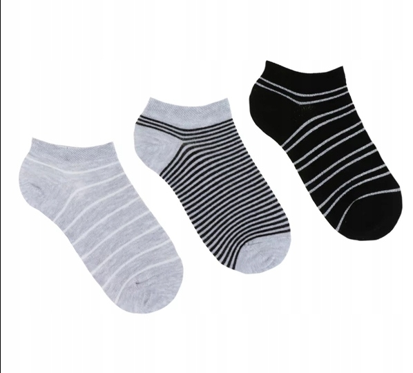 

Skarpety stopki 38-41 paski srebrna nitka 3pak