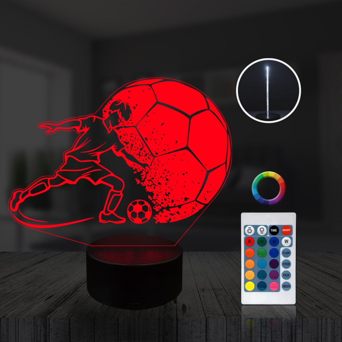 Lampka nocna Piłkarz strzał 3D LAMP LED Marka 3D Lamp