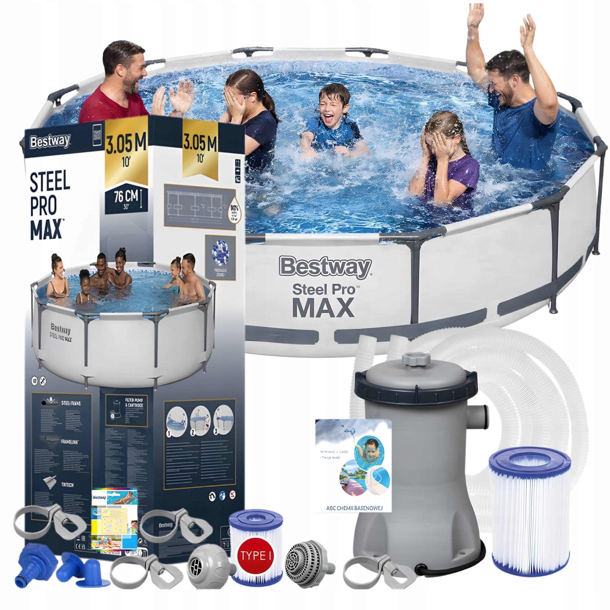 Záhradný Roštový Bazén S Flirtujúcou Pumpou Bestway 305x76 Kruhový Set