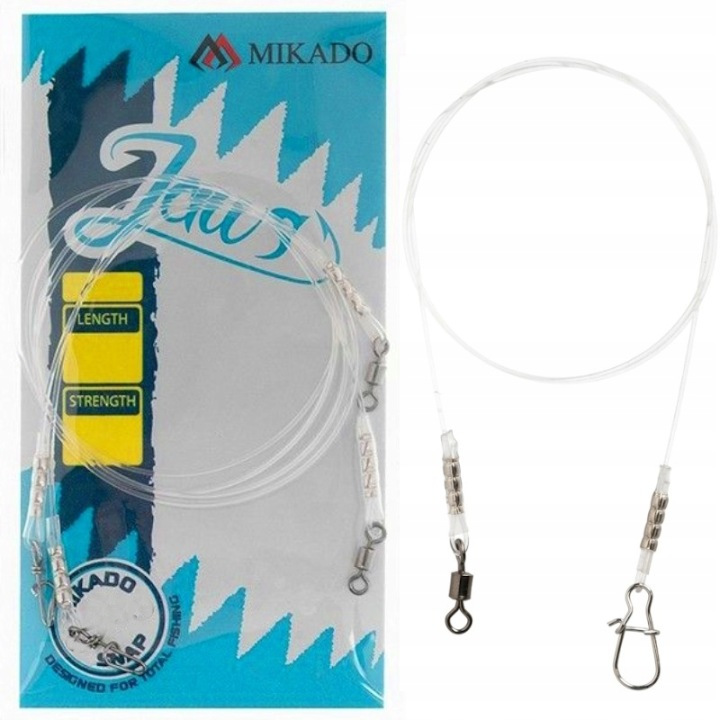 Przypon fluorocarbonowy 25 cm 15 kg Mikado Jaws Strong 2 sztuki