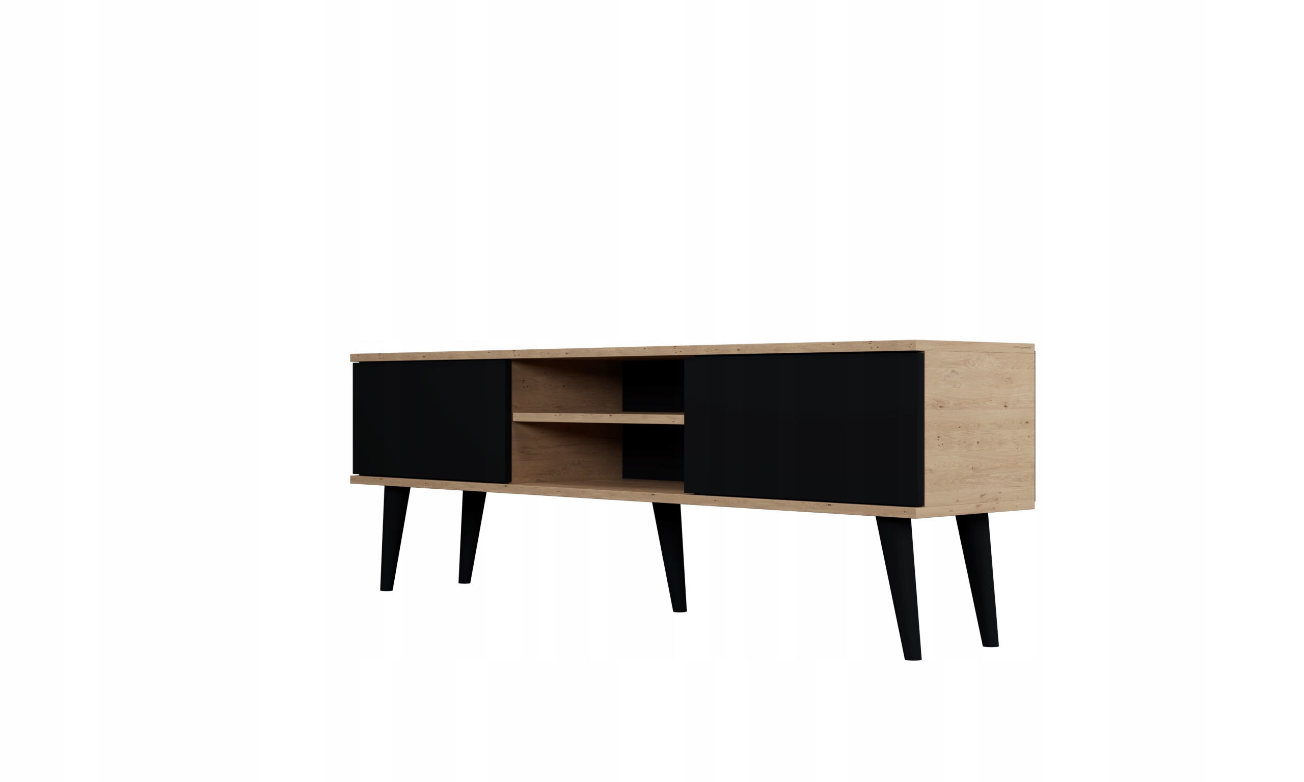 Szafka RTV Toronto 160 Dąb Artisan & Czarny