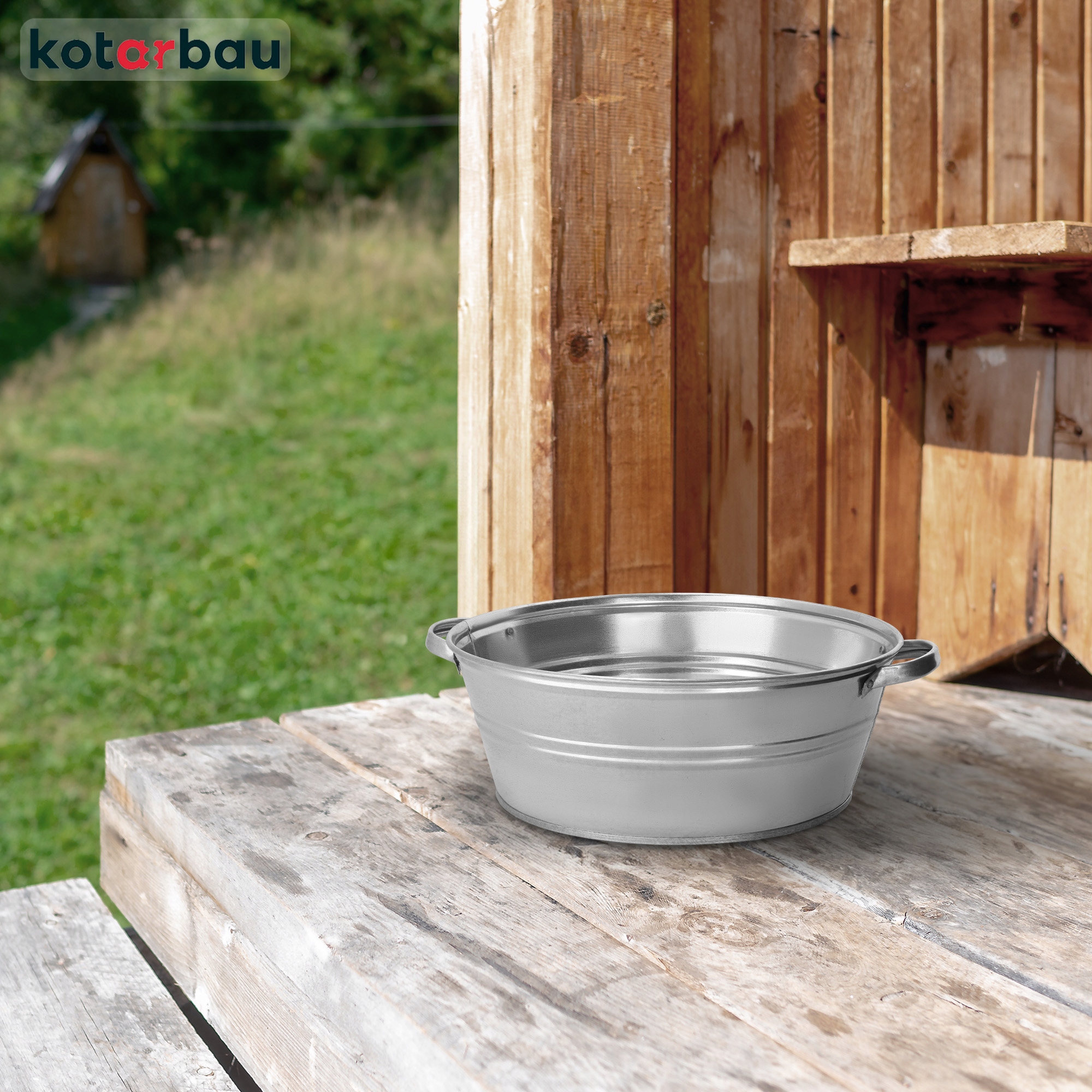 MISKA MISA OCYNKOWANA WANNA DONICA DONICZKA STALOWA OKRĄGŁA KWIATY WODĘ 13L Kolor srebrny