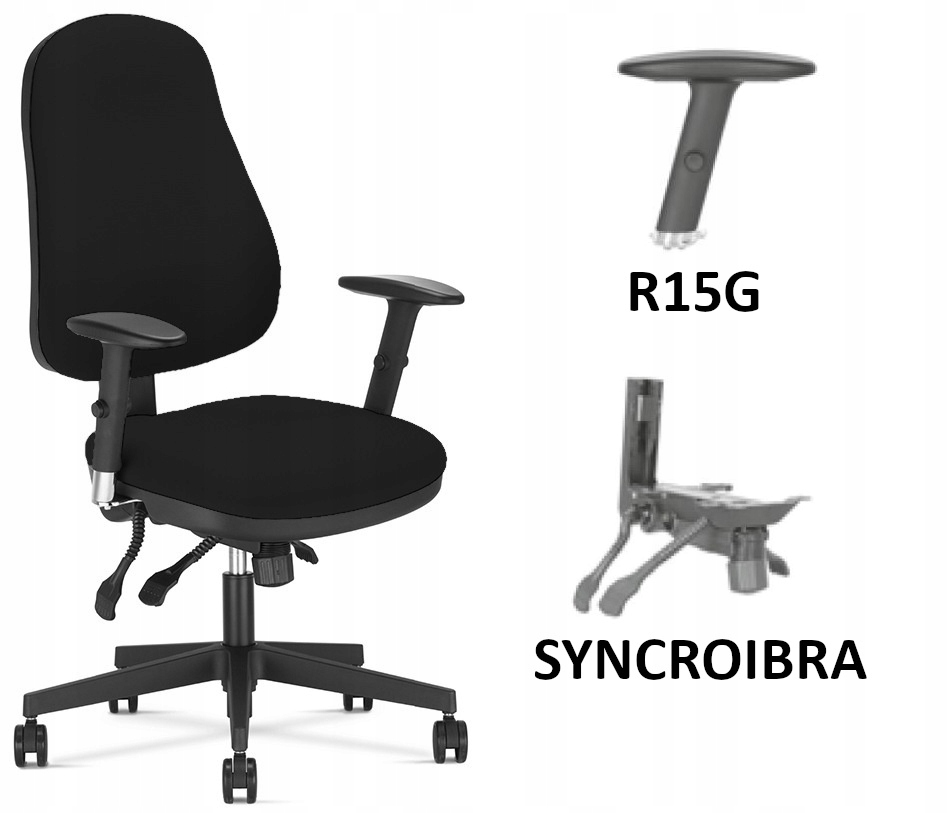 Fotel biurowy obrotowy OFFIX R15 czarny Nowy Styl