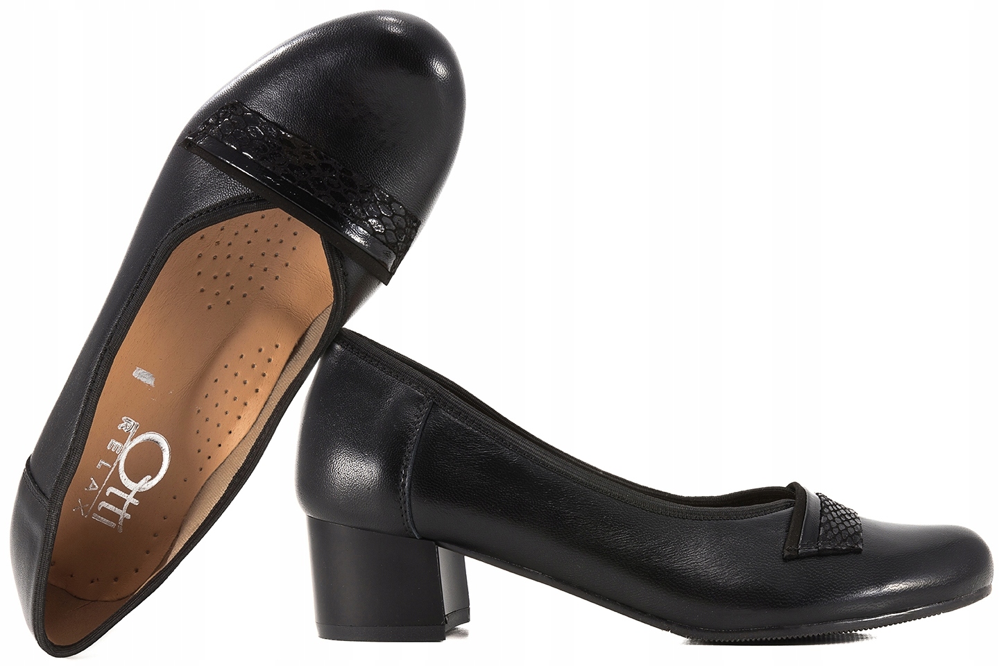 Galant 940 Dámské Polobotky Na Podpatku Kůže černé 39 Černá