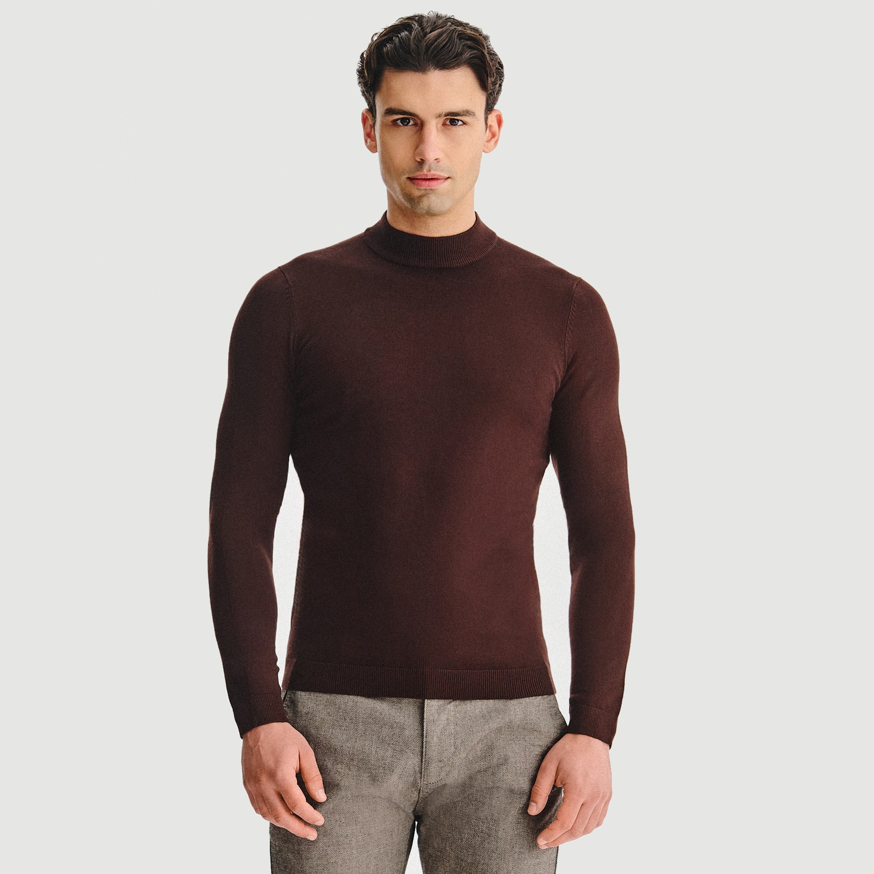 Základní pánský pologolf v hnědé barvě Pako Lorente vel 3XL