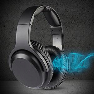 SŁUCHAWKI BEZPRZEWODOWE NAUSZNE STACJA NADAWCZA CZARNE RADIOWE 2,4GHz Model MD43058