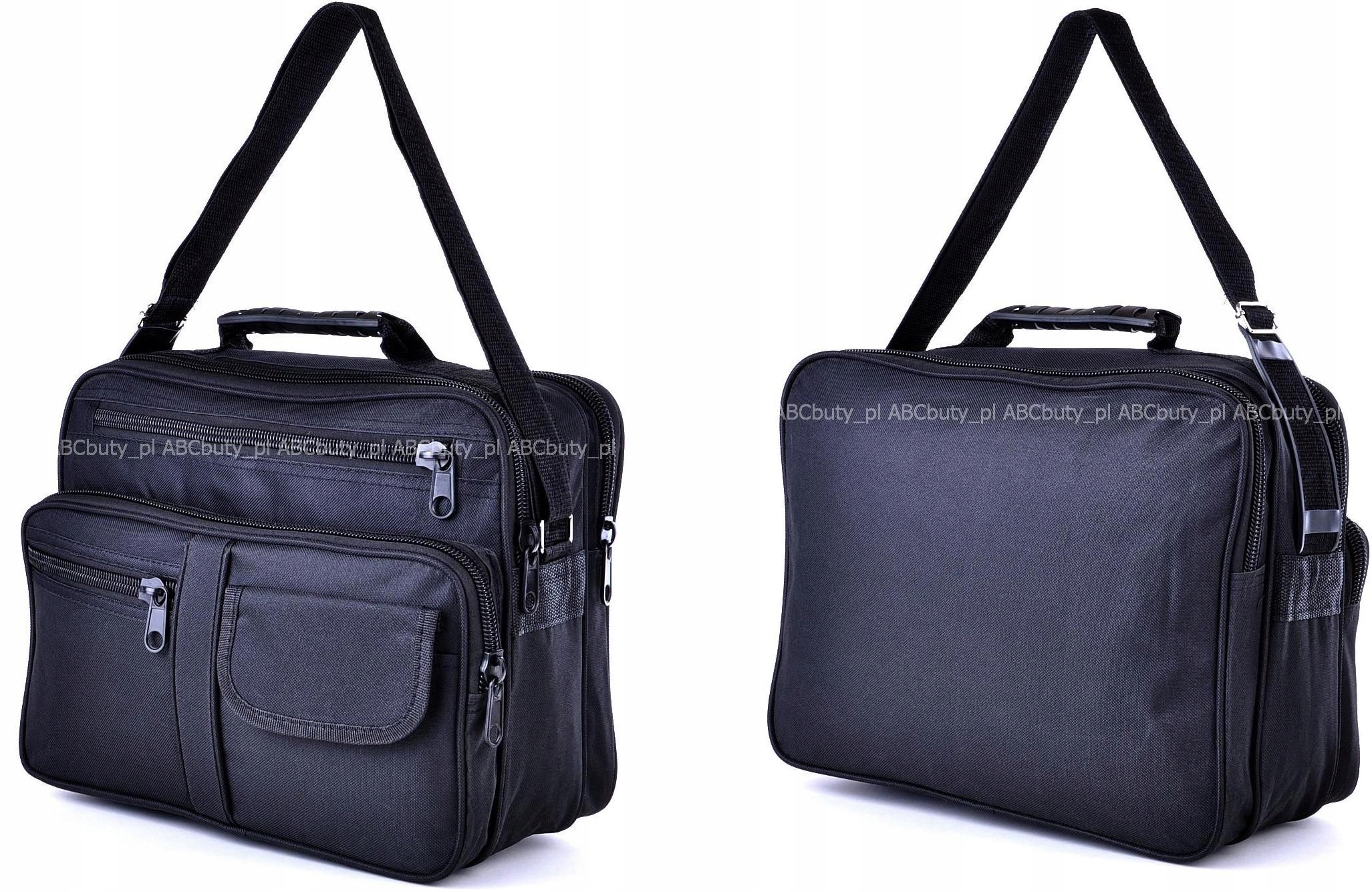 G1-12 POZIOMA CZARNA TECZKA MĘSKA NA RAMIĘ STUDIA Materiał dominujący codura