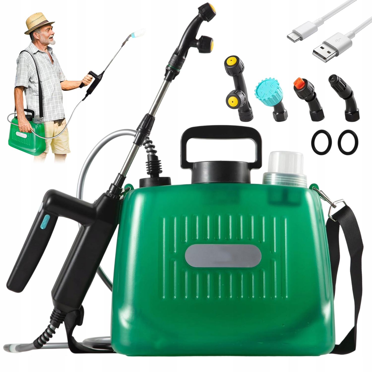 Akumulátorový Elektrický Zádový Postřikovač 8 L Lanka 4 Trysky