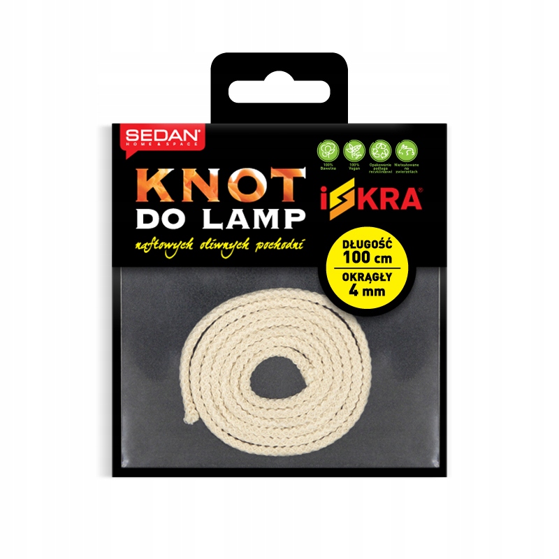 

Knot bawełniany do Lamp, Pochodni Okrągły 4mm/1m