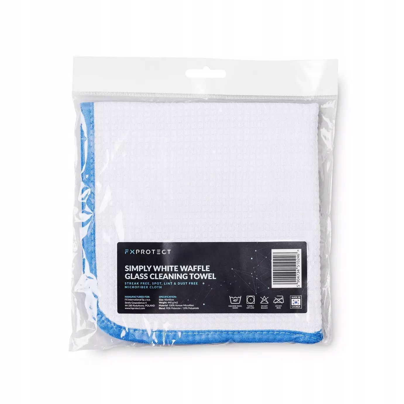 Fx Protect Simply White Waffle Glass Towel 40x40CM