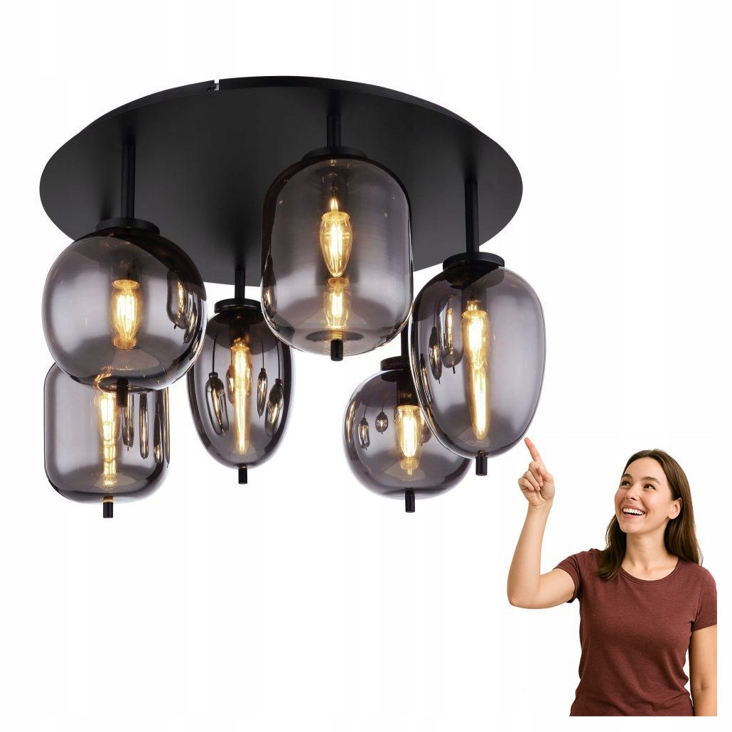 Stropná lampa Blacky 15345-6D Globo