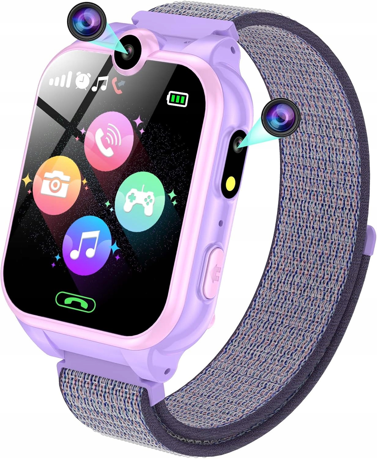 Smartwatch dla dzieci Pthtechus XA16 fioletowy Gry zegarek dla dziecka Sim