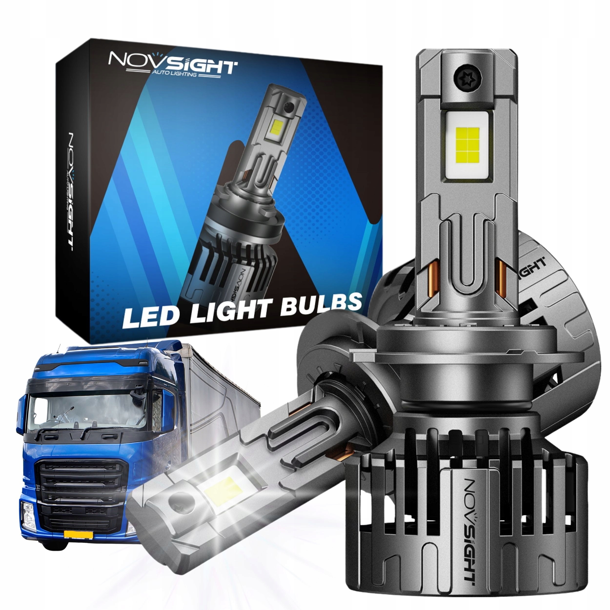 Led žárovky H7 24V Novsight silné bílé světlo 6500K Tir nákladní automobil Canbus