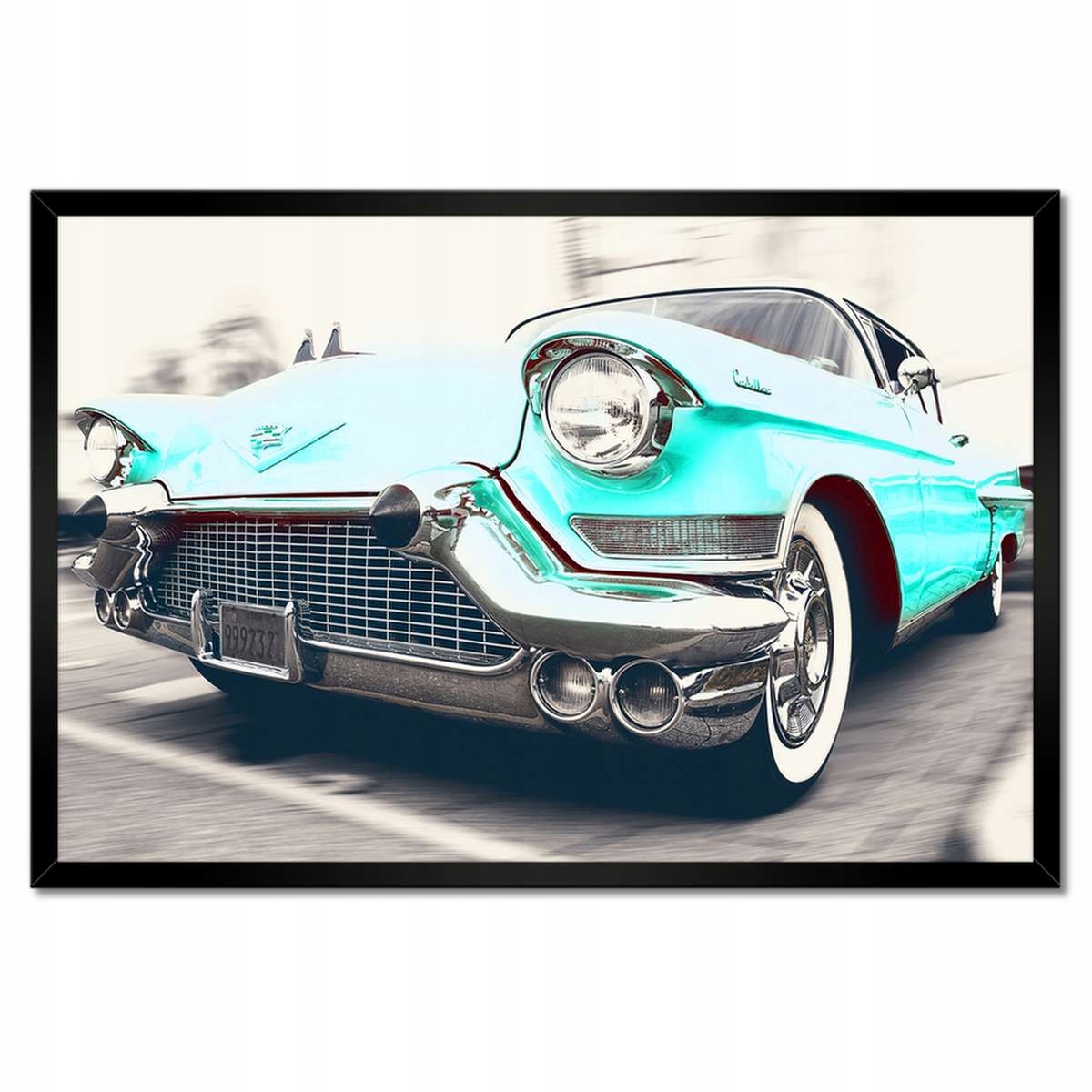 Plakáty v rámu 60x40 Tyrkysový Cadillac
