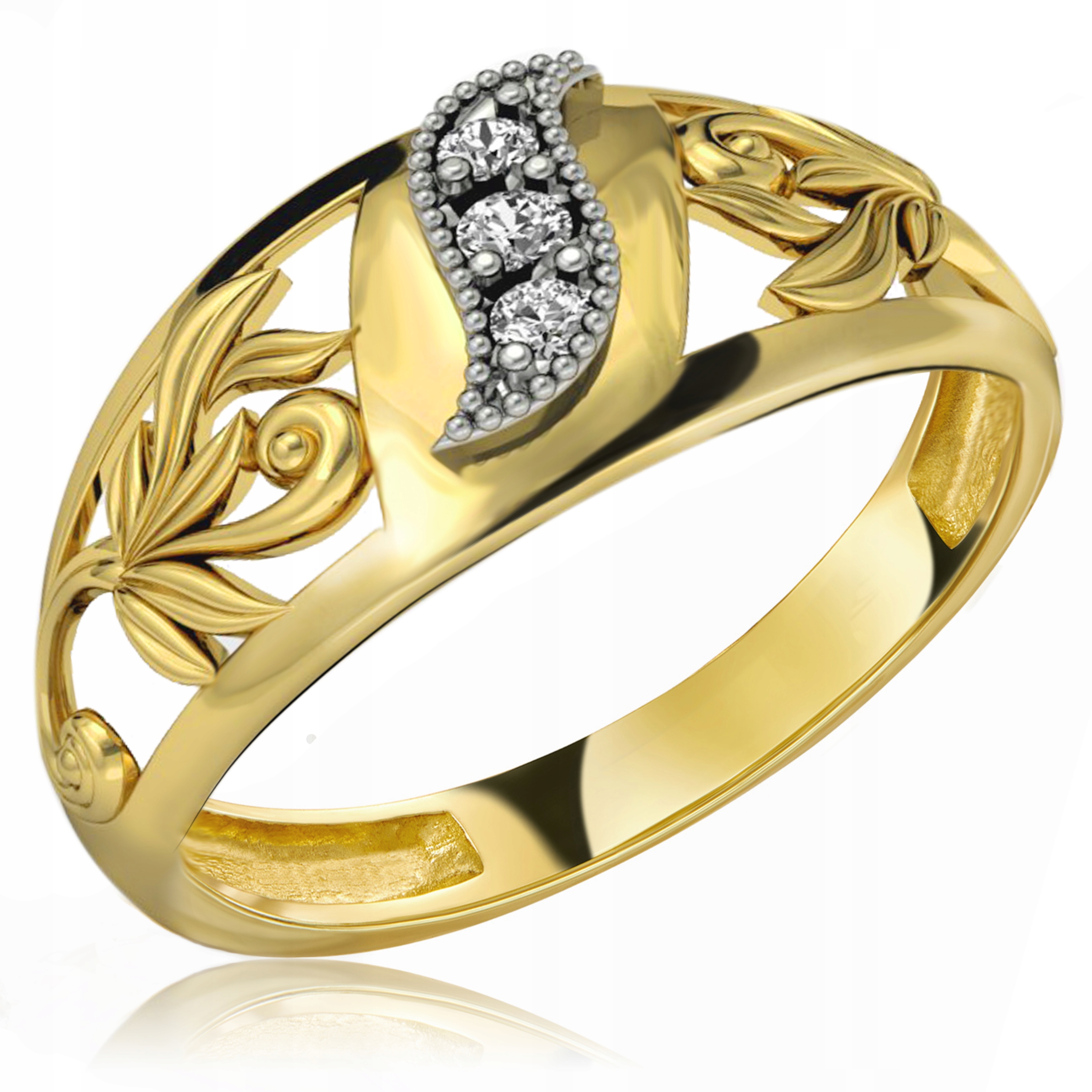 

Złoty Pierścionek Zaręczynowy 333 8K Cyrkonia r10