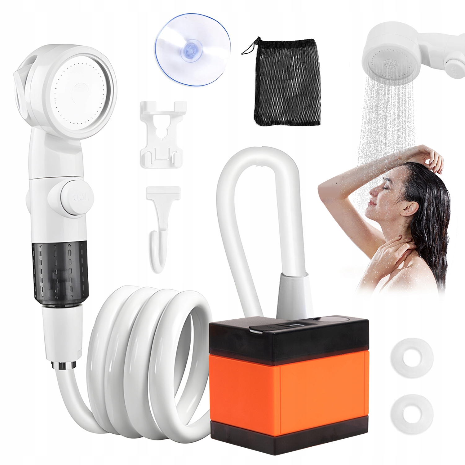 Prysznic Przenośny Turystyczny Kempingowy 3 Tryby Prysznica 5000MAH +2M Wąż