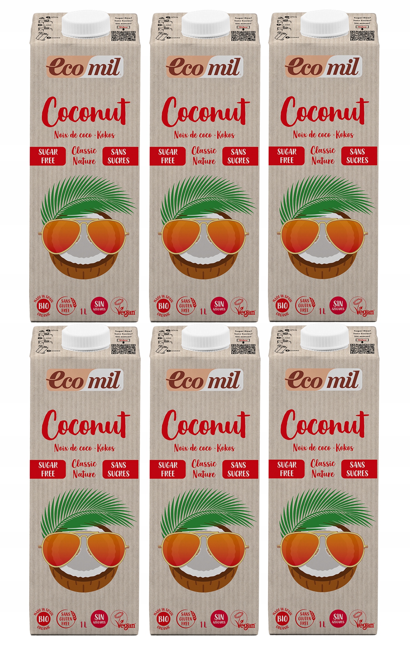 Ecomil NAPÓJ KOKOSOWY BIO Classic BEZ GLUTENU 1L x6