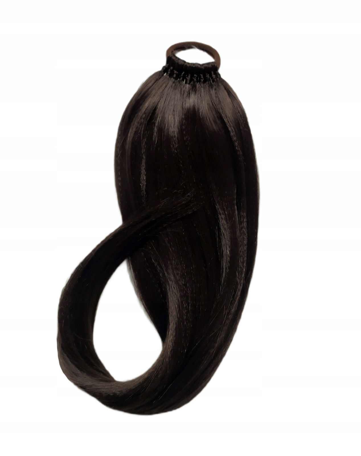 Připínací poník na gumičce, Příčesek, hnědá, Přírodní Brunetka, 70 cm