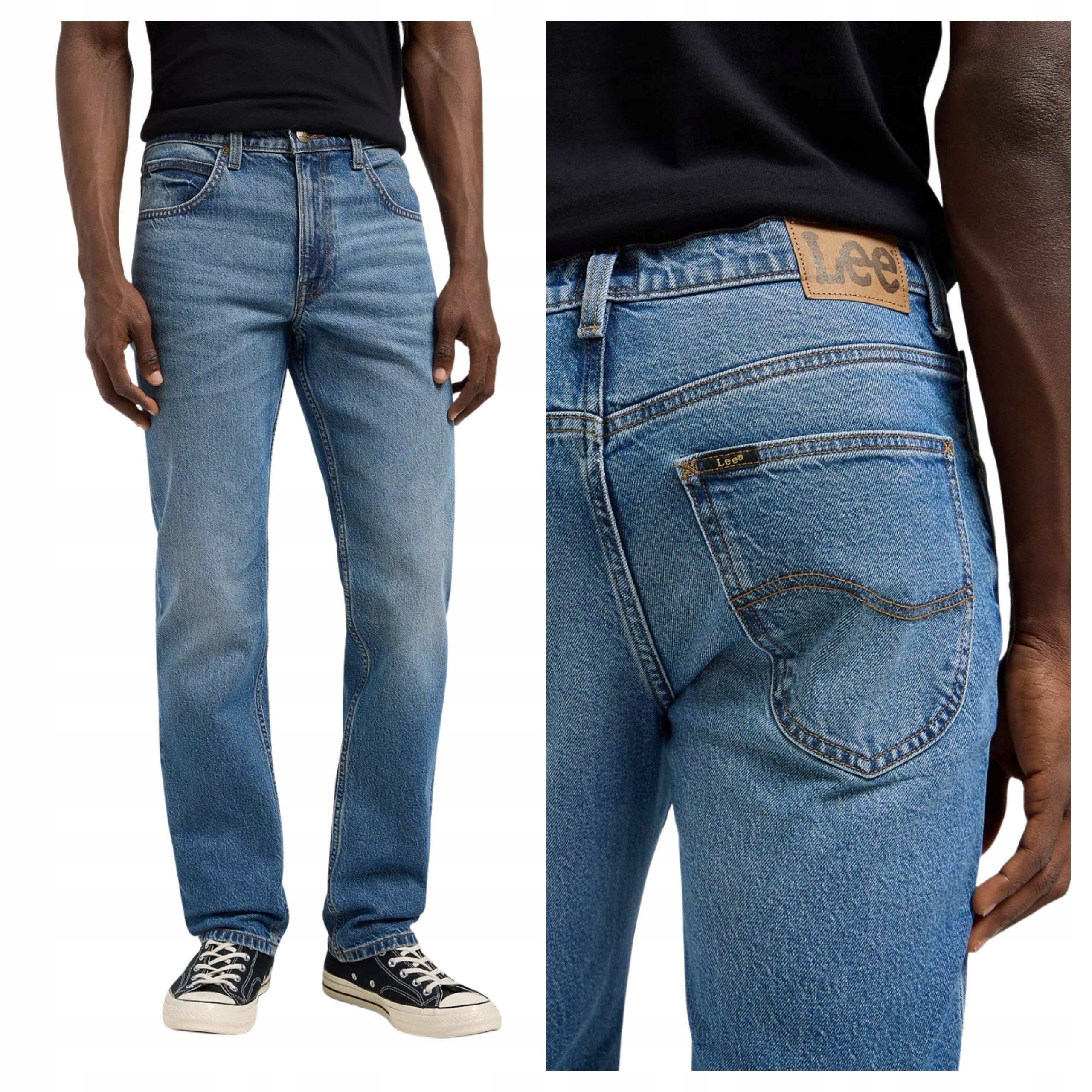 Pánské kalhoty Lee Brooklyn Straight Fit Džíny Modré True W31 L32