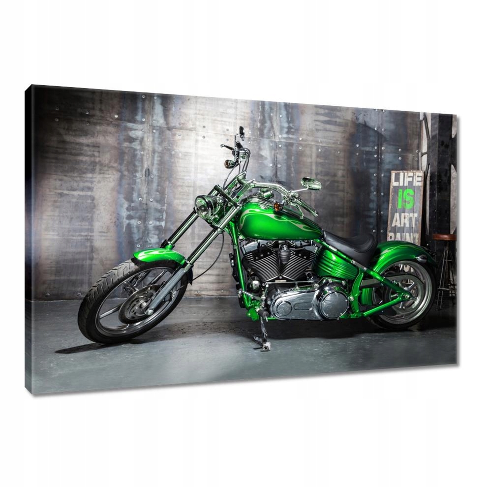 

Obrazy 90x60 Zielony chopper Motocykl