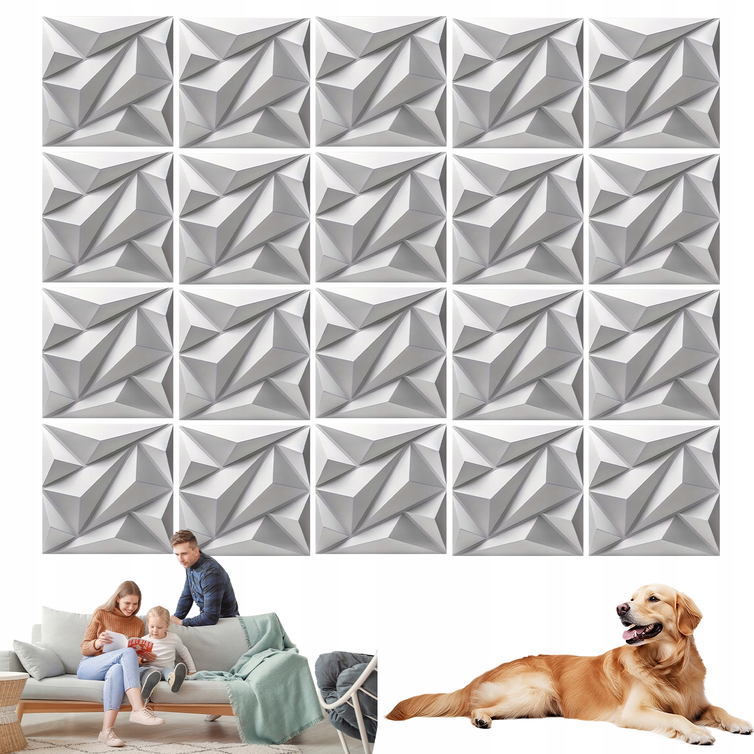 3D Nástěnné Samolepící Diamantové Panely Tapeta 30X30 CM 20 Ks