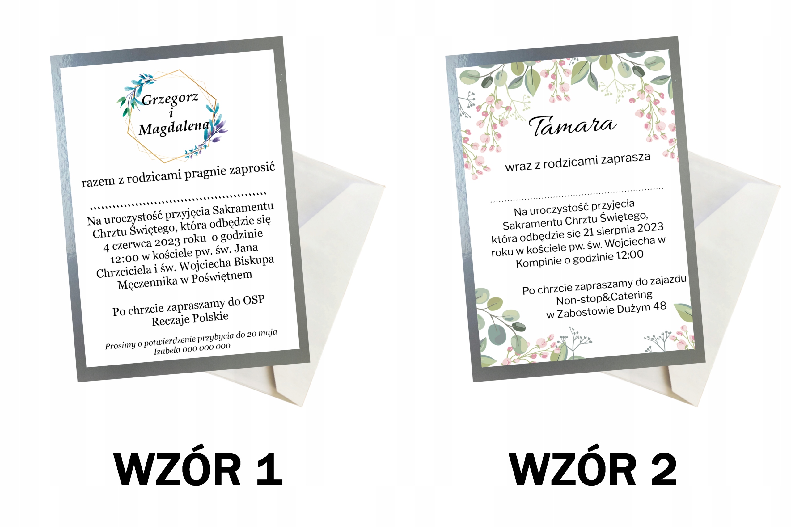 ZAPROSZENIE NA CHRZEST ŚWIĘTY SREBRNE wybór wzorów Marka inna