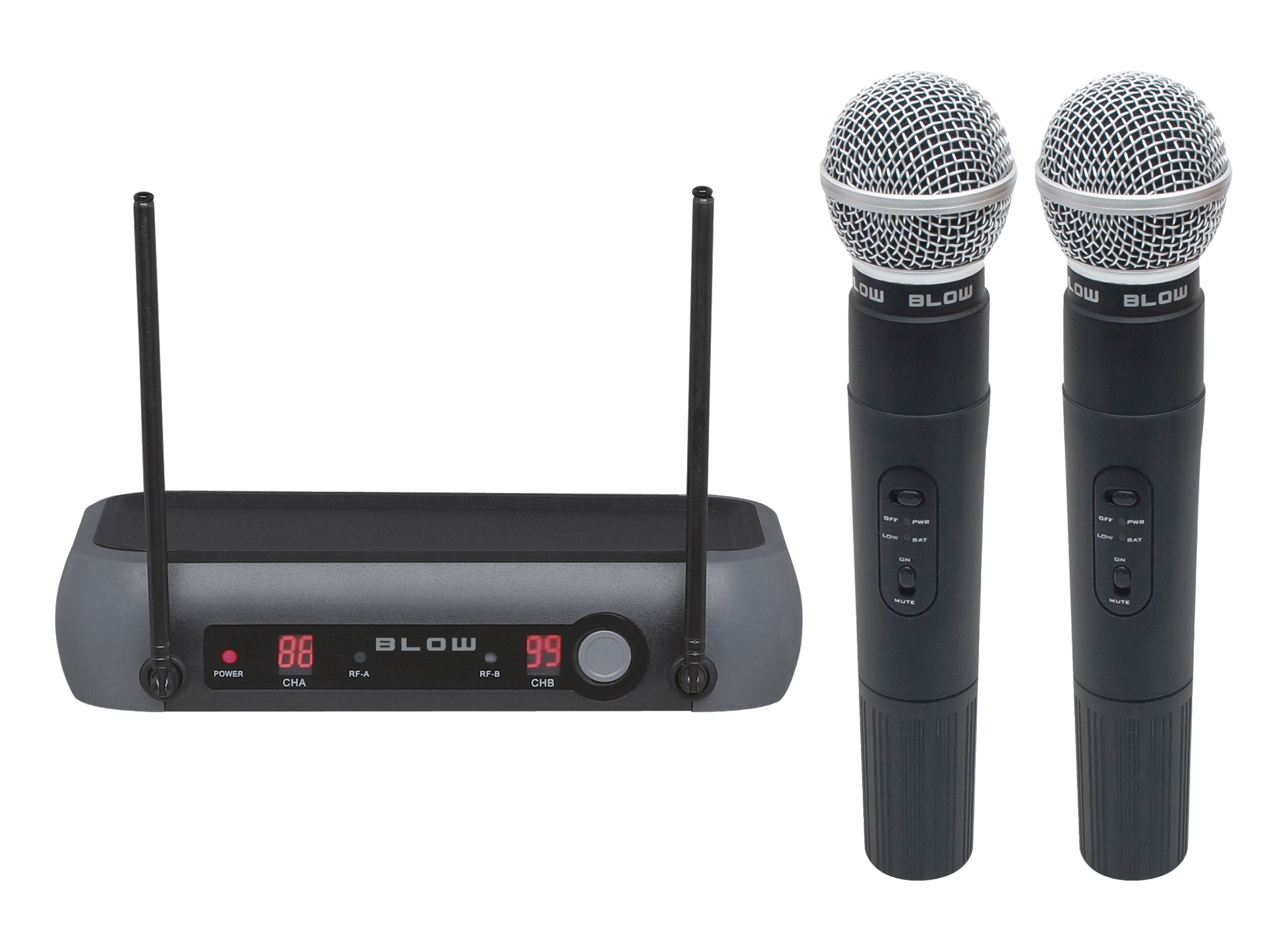 2x BEZPRZEWODOWY MIKROFON +ODBIORNIK STACJA ZASIĘG 50m KARAOKE WOKAL ZESTAW Stan opakowania oryginalne