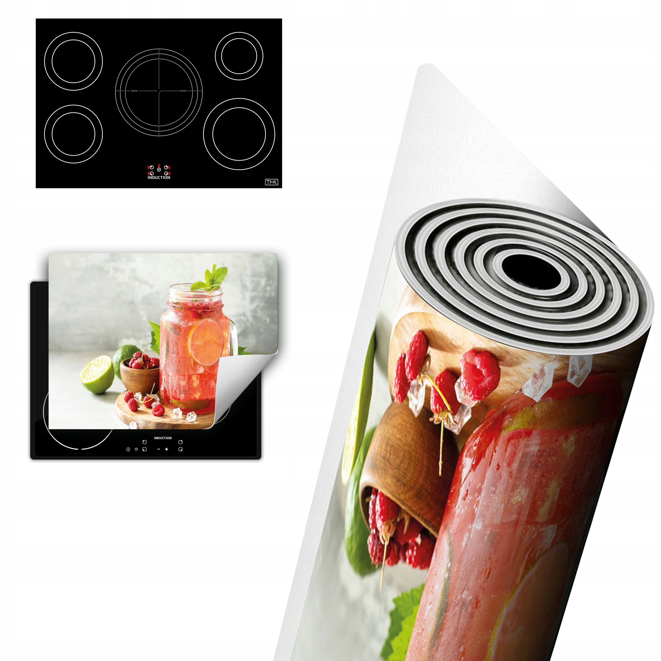 Vinylová Ochrana Na Indukci Pracovní Deska 80x52 voda ovoce