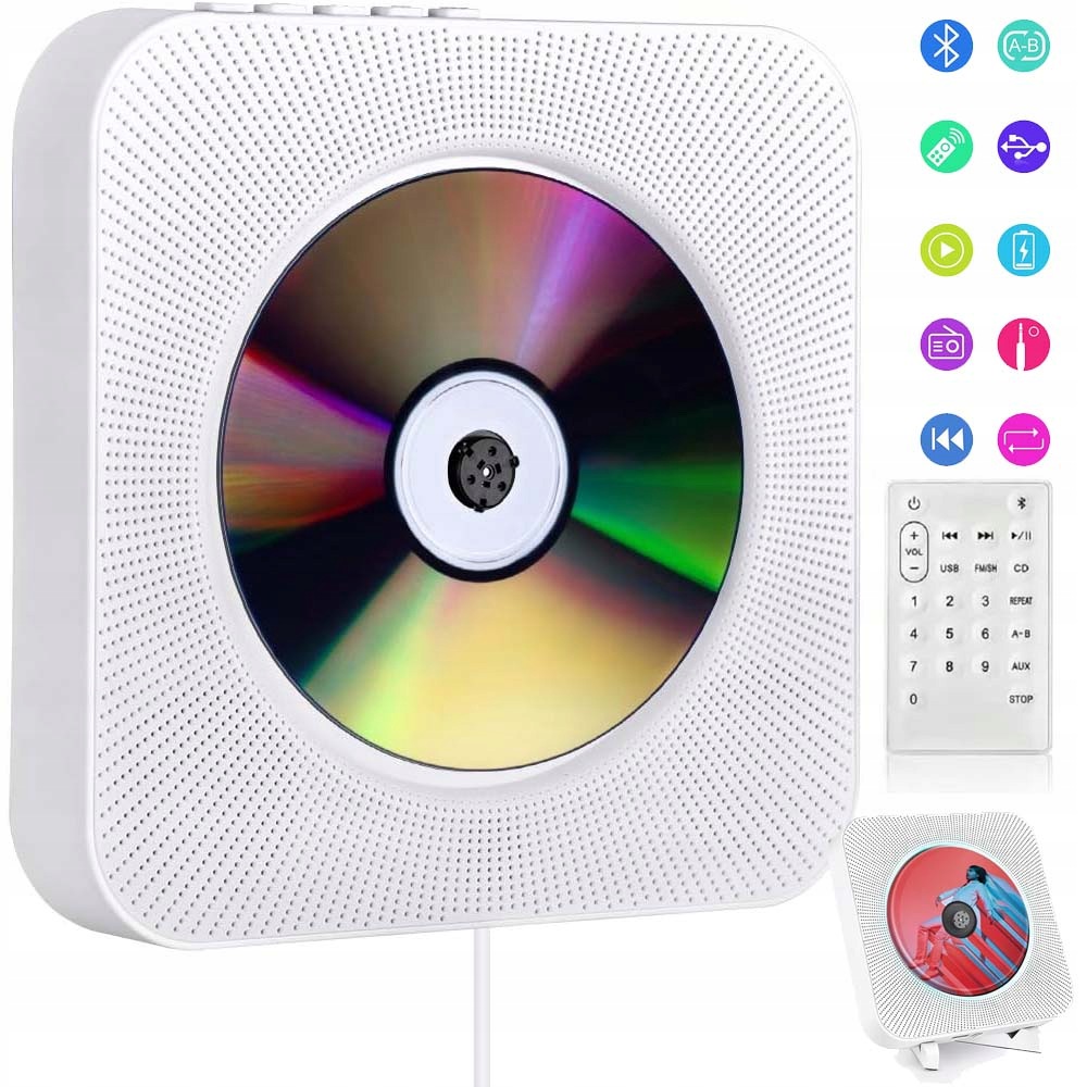 Přenosný Přehrávač CD Reproduktor Bluetooth 5.1 Rádio Do Kuchyně, Koupelny