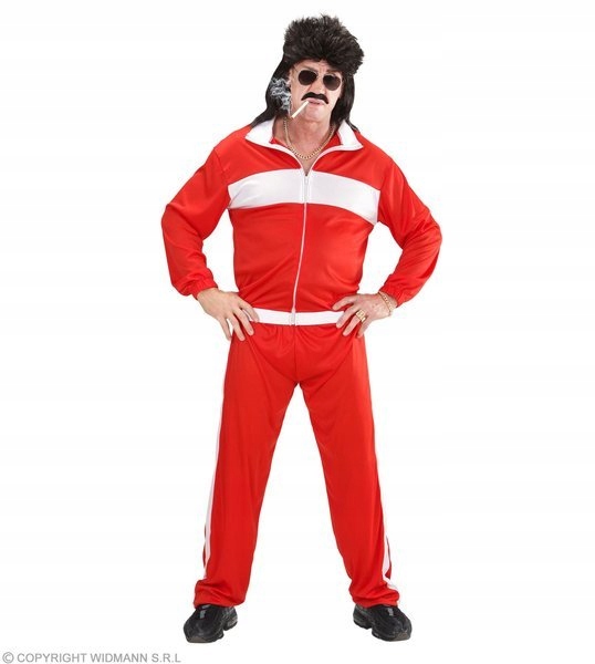 STRÓJ DRESIARZ LATA 80 90 CZERWONY DISCO POLO XL Rozmiar XL