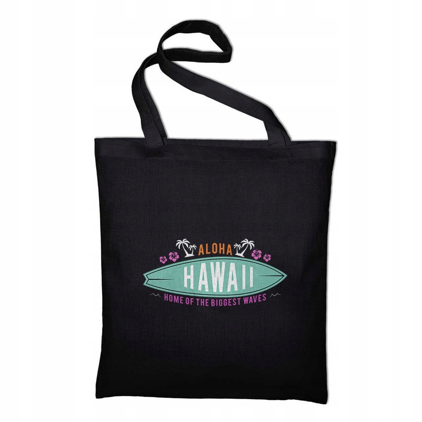 

Torba Eko Do Szkoły Czarna Nadruk Hawaii Surf 01