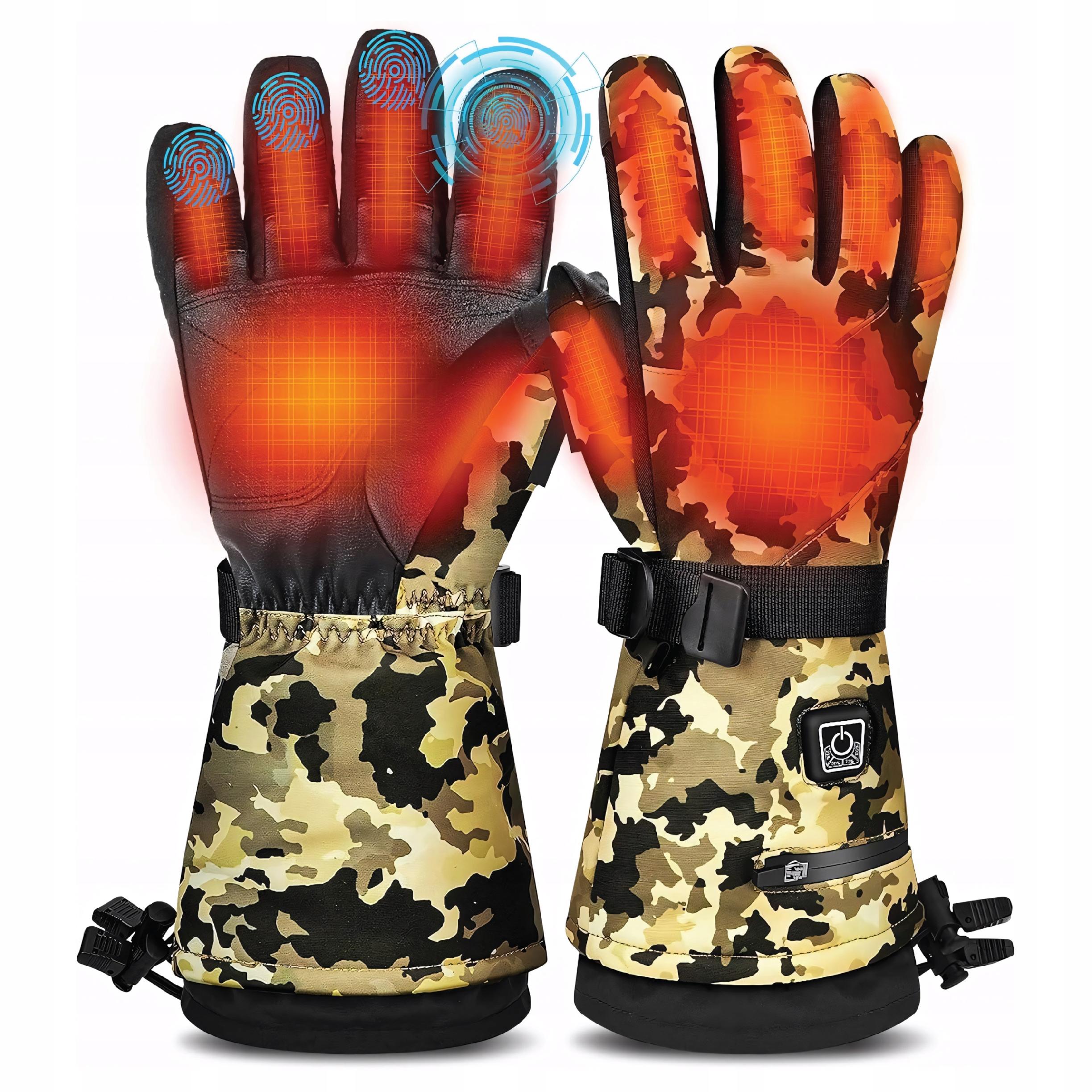 Zimní vyhřívané rukavice nepromokavé voděodolné 3000mAh výdrž 10h velikost L
