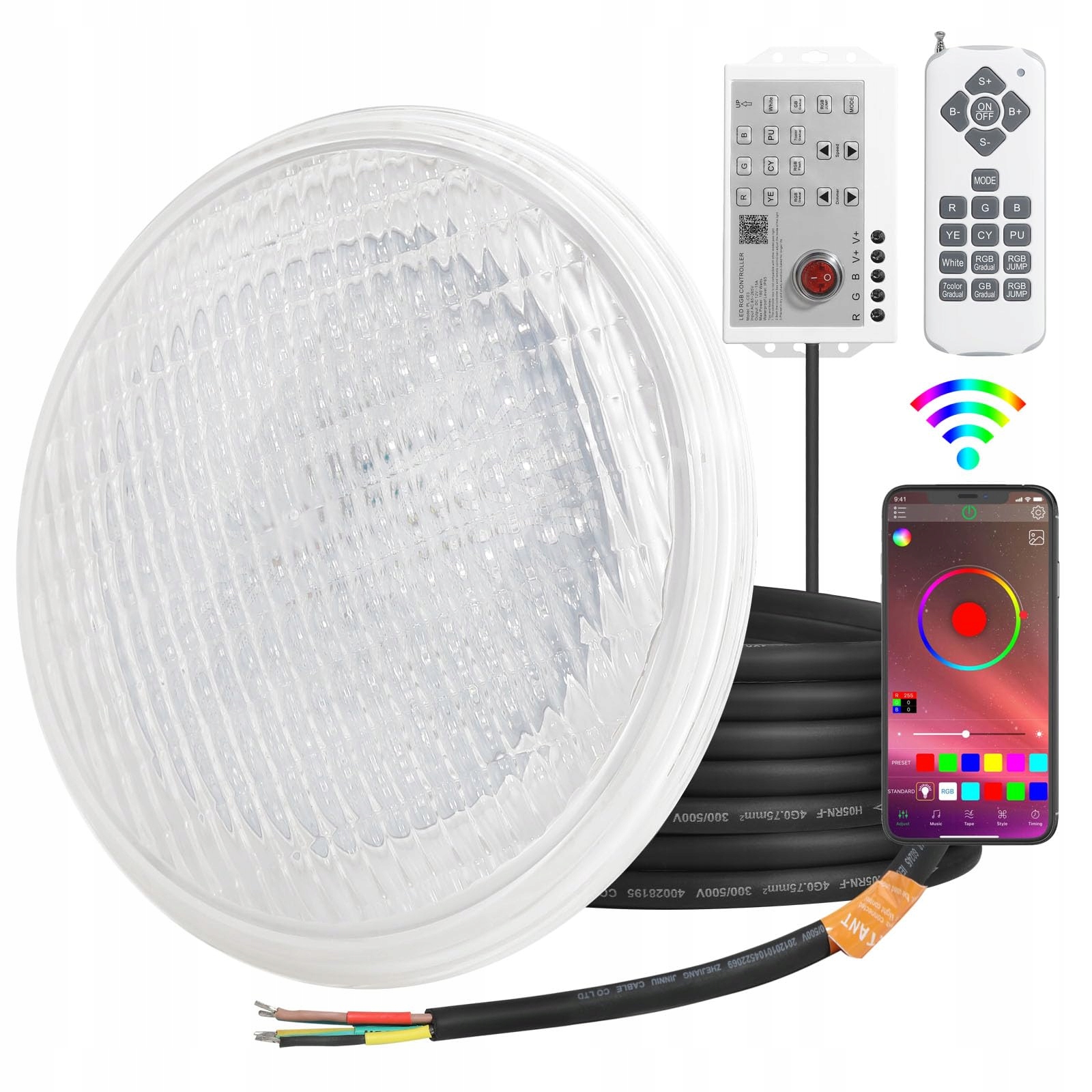 Bazénová Lampa Mopzlink 54 W 17 CM Led Osvetlenie Rgb Diaľkové Ovládanie Aplikácia