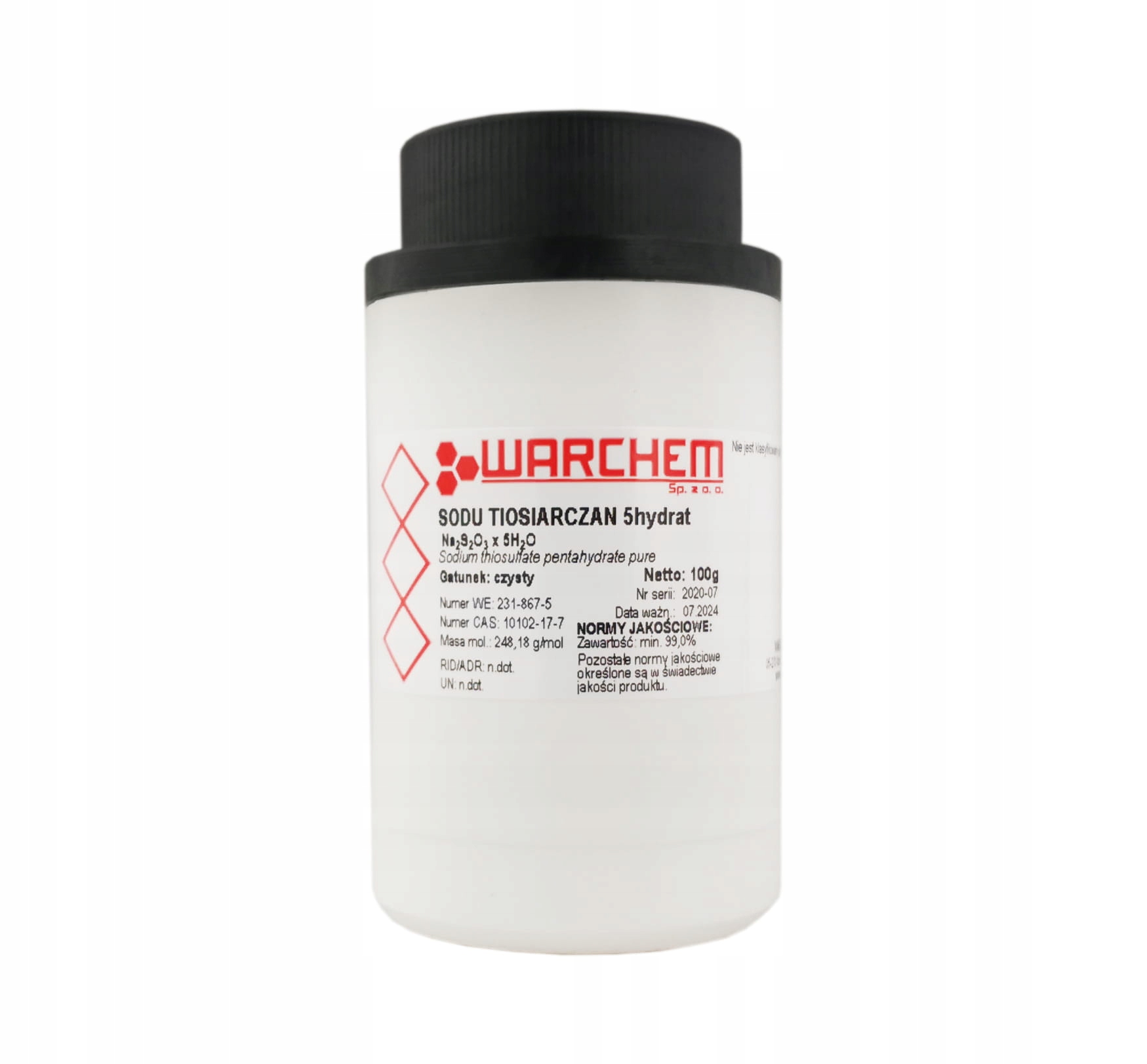

Tiosiarczan Sodu 5hydrat 100g Warchem [56514]