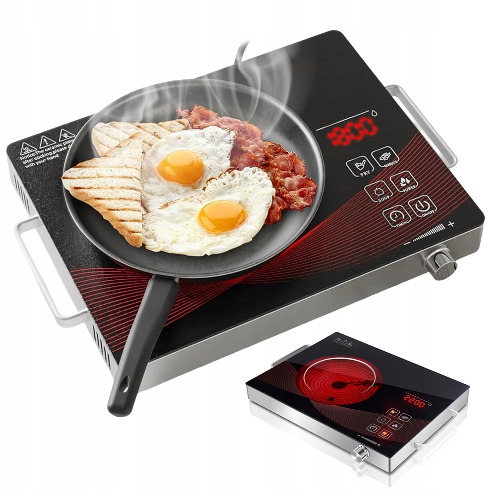 Kuchenka Indukcyjna Jednopalnikowa Wolnostojące Timer 4 Tryby 3500W