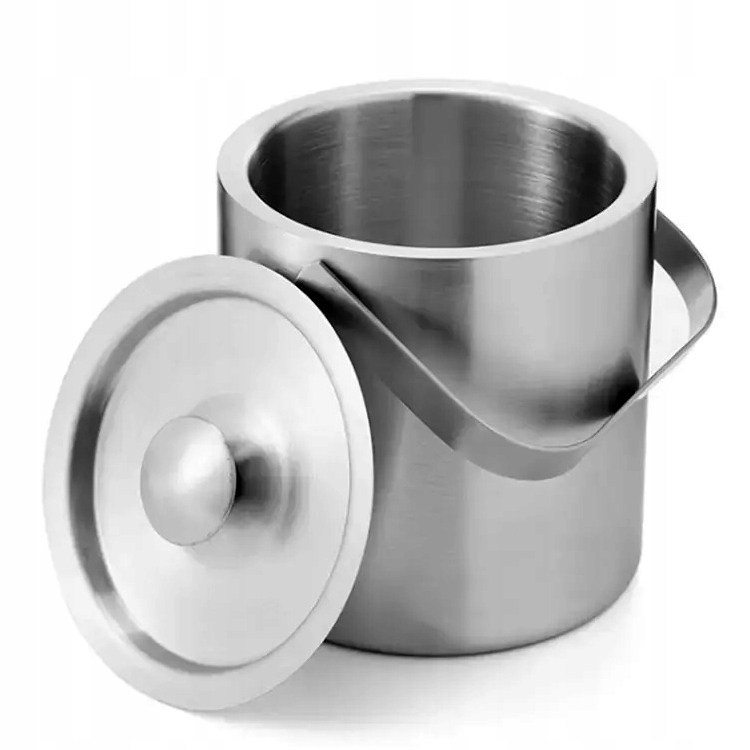 Wiaderko do lodu ze stali nierdzewnej pojemnik na lód pojemność 1300 ml