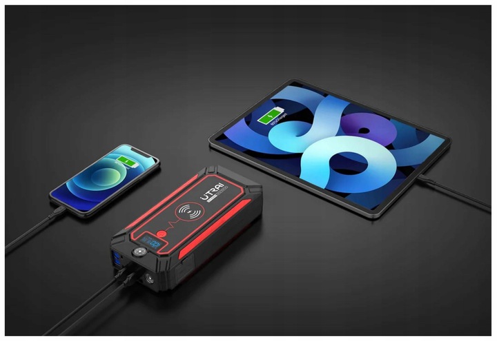 POWERBANK DO ROZRUCHU SAMOCHODU MOCNY 2500A 12V Kolor czarny