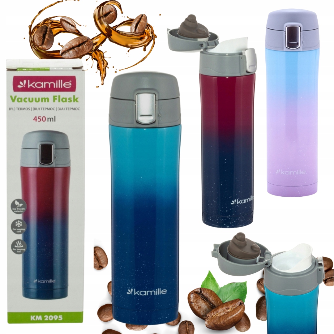 Kubek Termiczny 450ml Termos Butelka Bidon Kamille