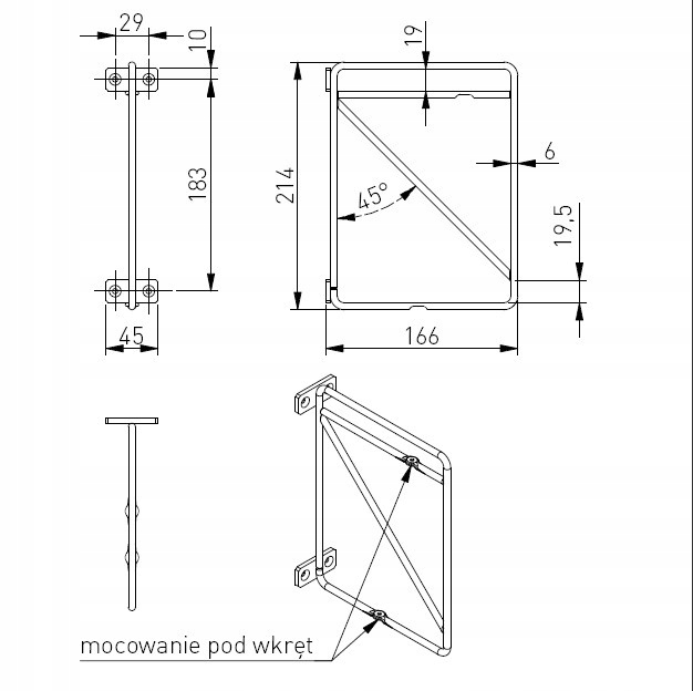 2x Wspornik podpórka półki LOFT pod półkę ROD GTV Marka GTV