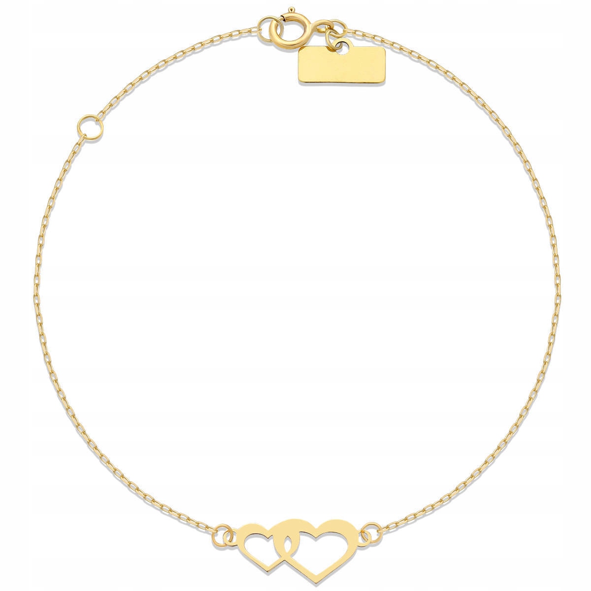 

Złota bransoletka gwiazd 585 celebrytka Dwa Serca