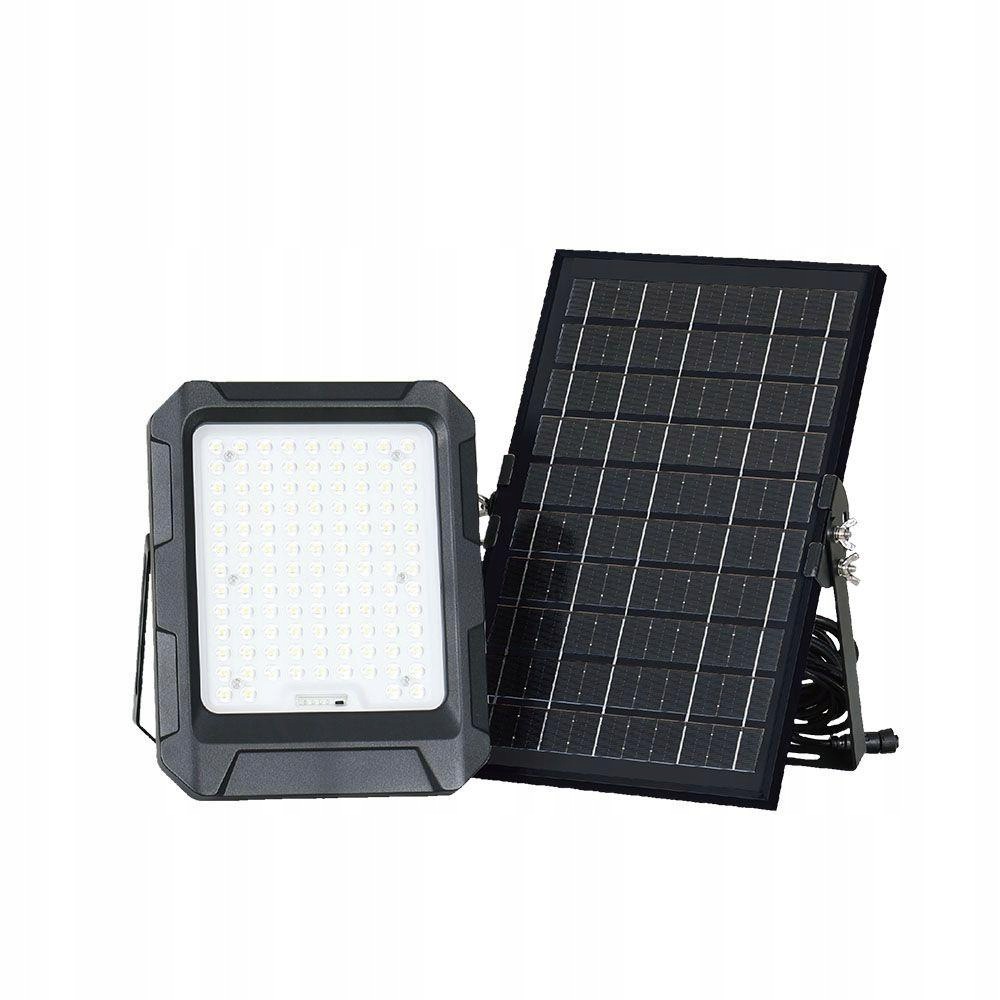V-tac solární Led reflektor 10W dálkový ovladač auto časovač IP65 černý VT-55W 4000K