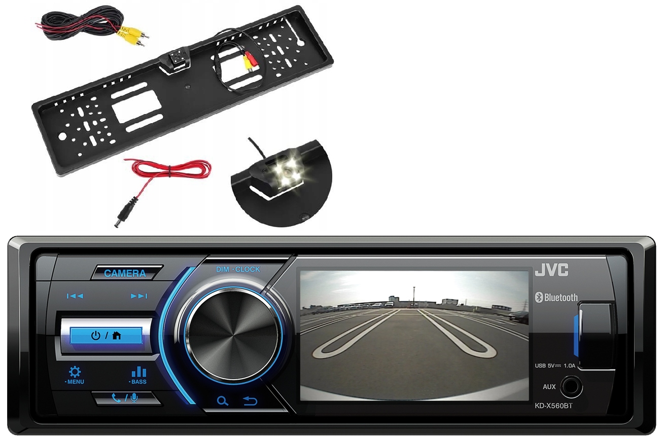 Jvc KD-X560BT autorádio 1DIN LCD Bluetooth +++ cúvacia kamera