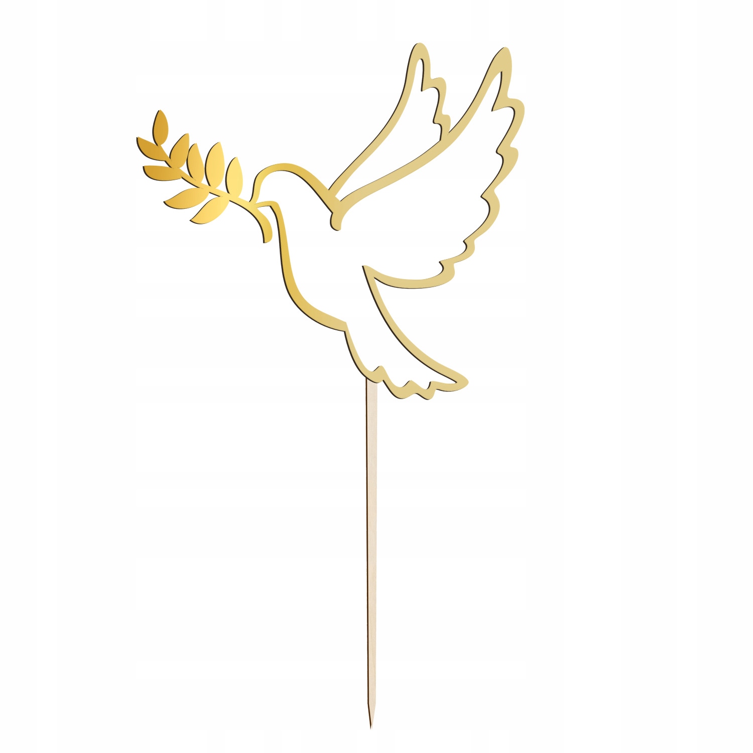 TOPPER NA TORT KOMUNIA CHRZEST GOŁĘBICA ZŁOTY